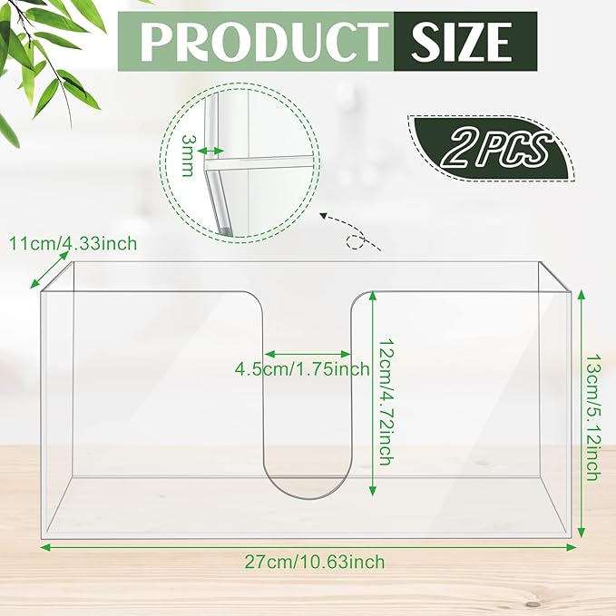 Mumufy 2 Pcs Fold Paper Towel Dispenser Countertop Napkins Dispenser Napkin Holder Multifold Disposable Acrylic Paper Towel Dispenser for Z or C Fold (Clear)