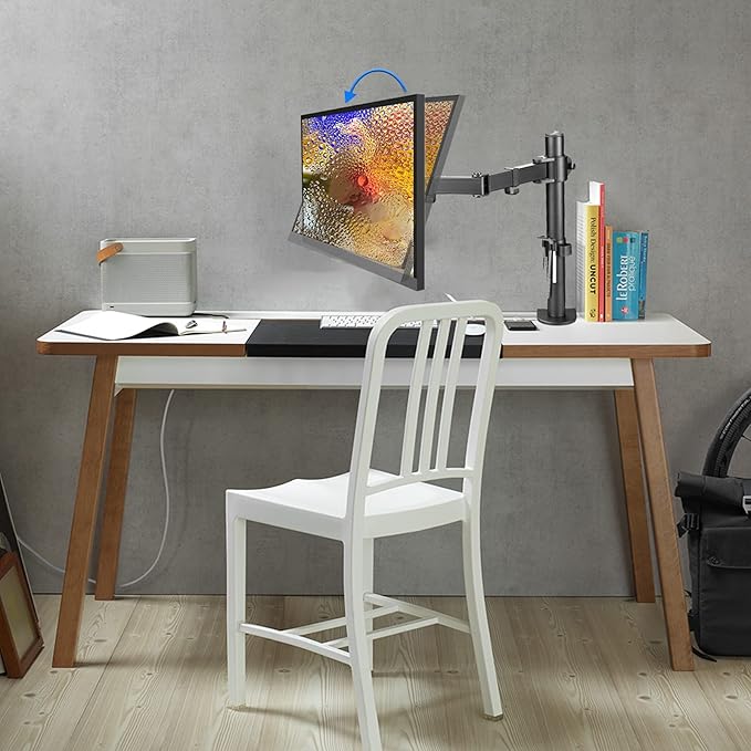 Suptek Single LED LCD Monitor Desk Mount Heavy Duty Fully Adjustable Monitor Stand for 1 / One Screen up to 27 inch