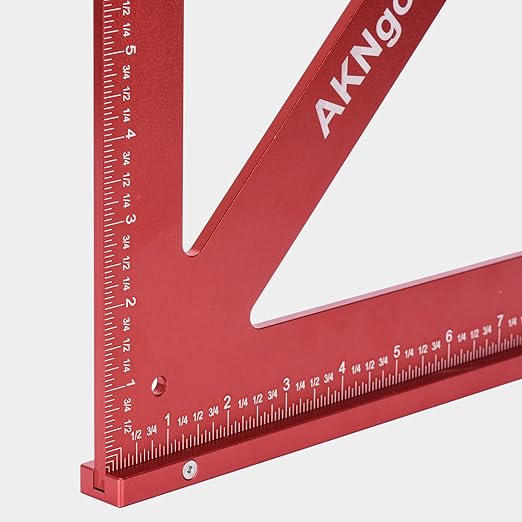 Precision Triangle Square 18inch, Metric & Imperial Scale Framing Square for Precise 90 and 45-Degree Measurement, Aluminum Alloy Architect Ruler for Carpenter