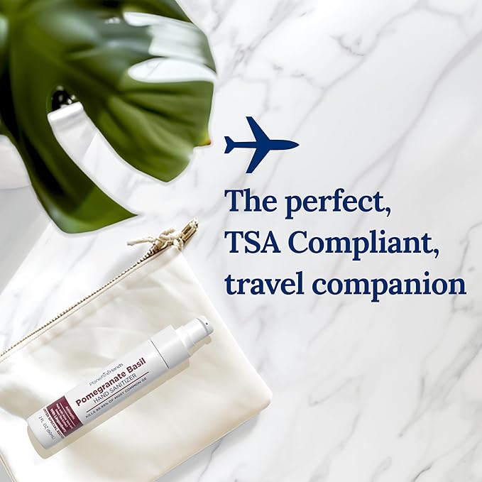 Pomegranate Basil Lotion Hand Sanitizer | Travel Size | Moisturizing Hand Lotion | Made with Aloe Vera & Essential Oils | Rich in Vitamin E | Cleanse & Moisturize | Scented Hand Sanitizer | 6-Pack