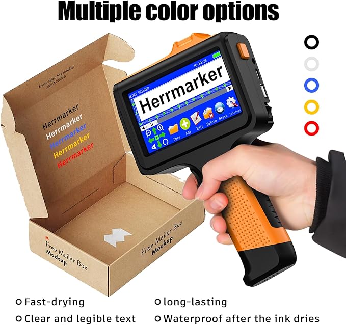 Original New 42ml Quick Dry Ink Cartridge, Replacement Compatible for 0.5inch/12.7mm Handheld Inkjet Printer TIJ314/TIJ990/T1000(Blue)