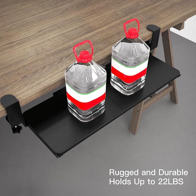 Ergonomic Keyboard Tray Under Desk Pull Out with Adjustable C-Clamp Mount, Slide-Out Computer Keyboard and Mouse Platform Drawer for Office and Home Typing (Black)