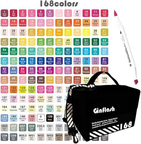 Brush Chisel Tip Art Markers Designer Pen Sketch Alcohol Markers Dual Tips Manga Drawing Coloring book marker (168)