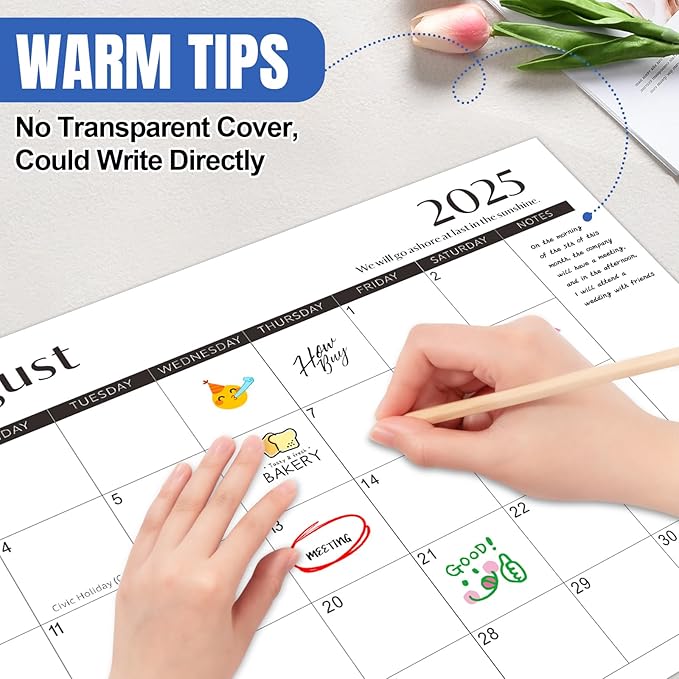 Gannyfer Large Desk Calendar 2025-2026 with Mat - 18 Month Table Calendar, 22" x 17" Desktop Pad Calendar for Planning and Organizing in Your Family, School or Office - Black