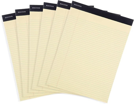 Mintra Office Legal Pads - ((BASIC CANARY 6pk, 8.5in x 11in, NARROW RULED))