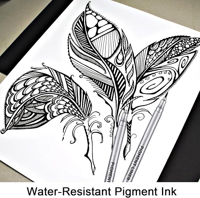 Dyvicl Micro-Pen Fineliner Pens, Black Pigment Liner Multiliner Archival Ink Micro Fine Point Pens for Drawing, Sketching, Journaling, Doodling, 9 Pack