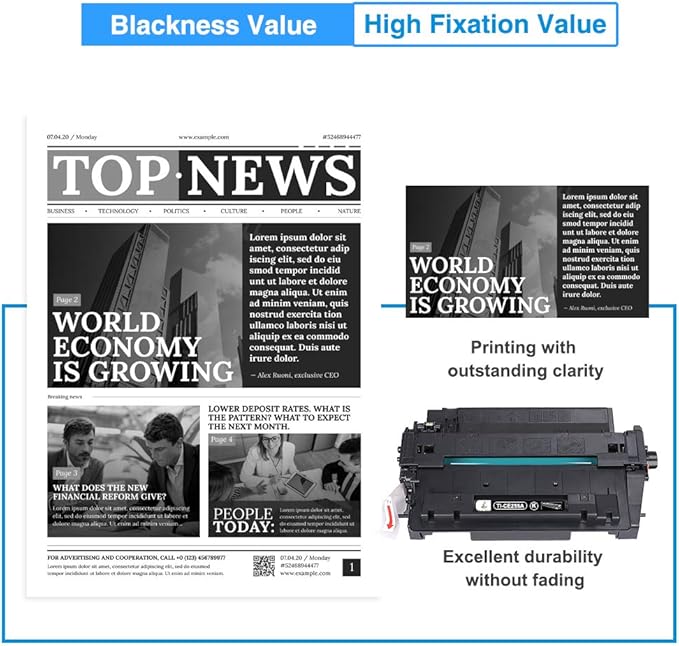 P3015 55A Black Toner Cartridge CE255A 2-Pack Compatible Replacement for HP 55A 55X CE255A CE255X for HP Laserjet P3015 P3015dn P3015x Pro 500 MFP M521dn M521dw M521 M525 Printer Ink