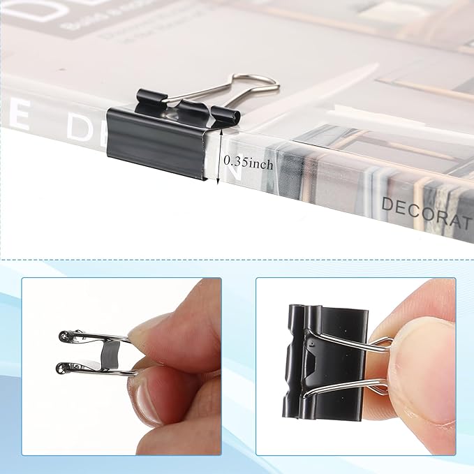 Jetec 500 Pieces 0. 6 Inch Black Binder Clips Bulk Small Paper Clamps Metal Paper Clips for Teachers Students Classroom Business Office and School Office Supplies