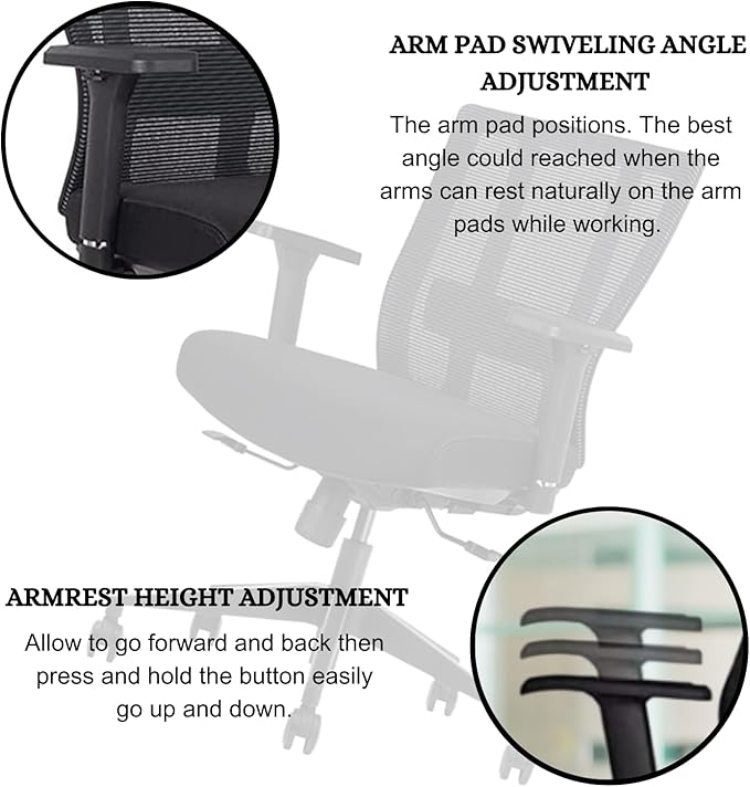 Bitchair Ergonomic Mesh Conference Room Chair - Adjustable Lumbar Support Computer Desk Chair with Height Adjustable Arms - Seat Depth Adjustable Office Chair - (Black) (Pack of 6)