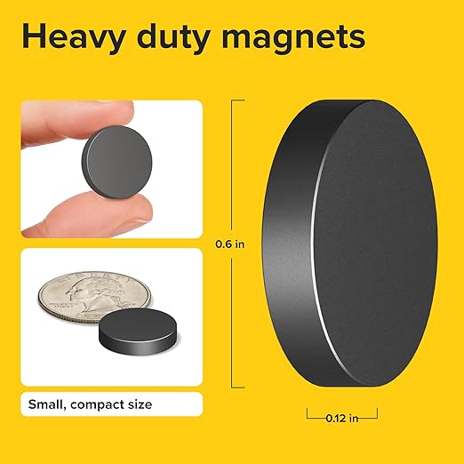 Strong Magnets Heavy Duty (45 pcs 0.6x0.12) - Round Magnet - Ceramic Magnet Ideal for DIY, Craft, Kitchen