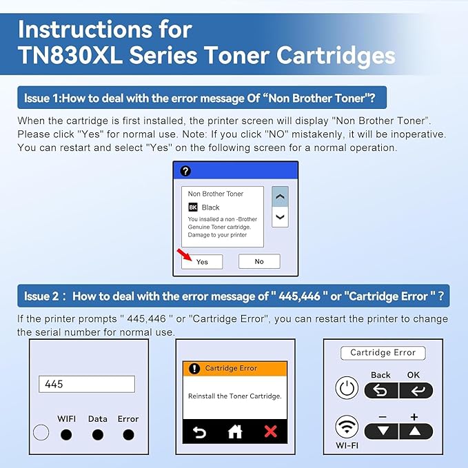 MYTONER Compatible Toner Cartridges Replacement for Brother TN830XL TN830 XL/V/R TN-830 for DCP-L2640DW HL-L2460DW MFC-L2820DW HL-L2400D HL-L2405W HL-L2465DW HL-L2480DW Printer, 1xBlack