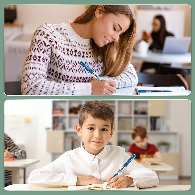 M&G Gel Pen Medium Point 0.5mm, 12 Pack Quick Dry Smooth Retractable Dark Blue Gel Ink Rollerball Pen for Home Office Writing Note Taking Journaling Business, Style 1