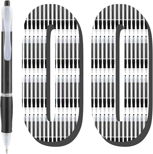 Aozora Retractable Pens Ballpoint Super Smooth Writing Pens Bulk 100 pack Medium Point 1.0mm No Bleed Click Pens with Soft Grip Black Ink