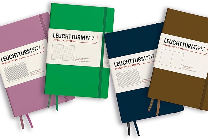 LEUCHTTURM1917 - Notebook Hardcover Medium A5-251 Numbered Pages for Writing and Journaling - Thinking Ahead (Plain Paper, Spice Brown)