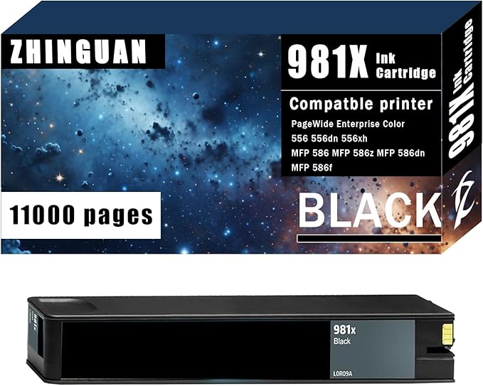 Remanufactured 981X 981 High Yield Black Ink Cartridge Works for PageWide Enterprise Color 556 556dn 556xh MFP 586 MFP 586z MFP 586dn MFP 586f Printer