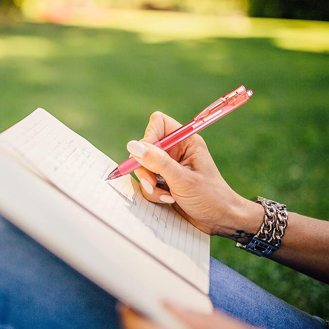 Aozora Gel Pens Fine Point Smooth Writing Pens Retractable Pens 0.5mm Quick Dry Office School Supplies (Red-100pack)