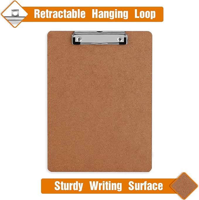 Clipboards, HERKKA 42 Pack Hardboard Office Clipboards Low Profile Clip Standard A4 Letter Size, ECO Friendly