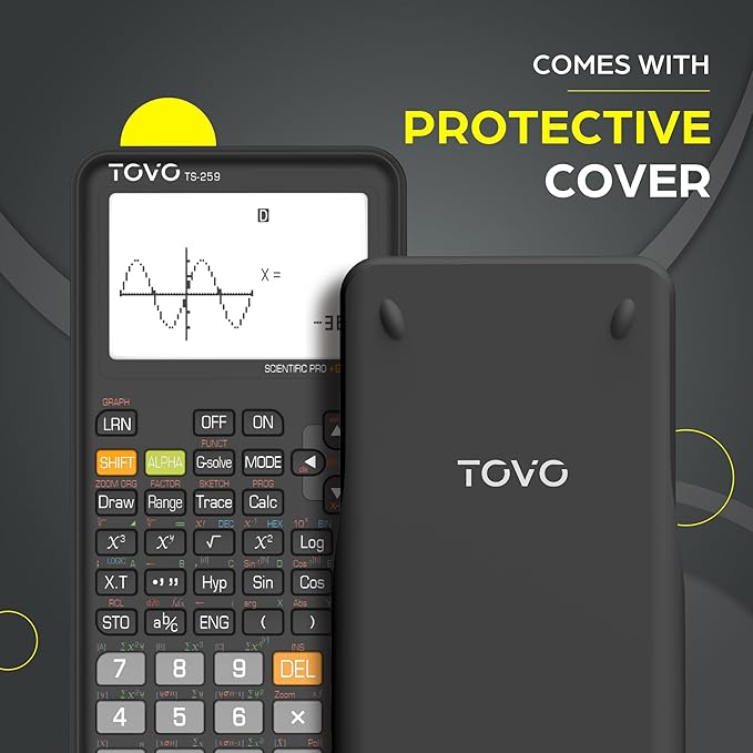 TOVO Scientific Calculator with Graphing Functions, Multiple Modes, 360 Functions, Large Screen, Intuitive Interface for Beginners, High School & Advanced Courses, TS-259 (Developed by CATIGA)