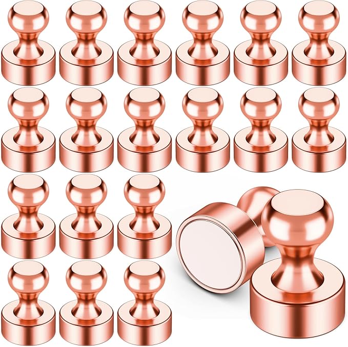 VNDUEEY 20 Pcs Rose Gold Strong Refrigerator Magnets, Ideal for Office, Classroom, Whiteboard, Fridge Magnets