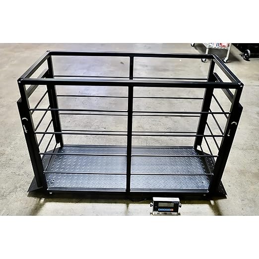 Liberty LS-920-2k Industrial Portable Floor Scale for Small Animal, Platform 50" x 20" / up to 2000 lbs (Made in USA) Scale + Cage System