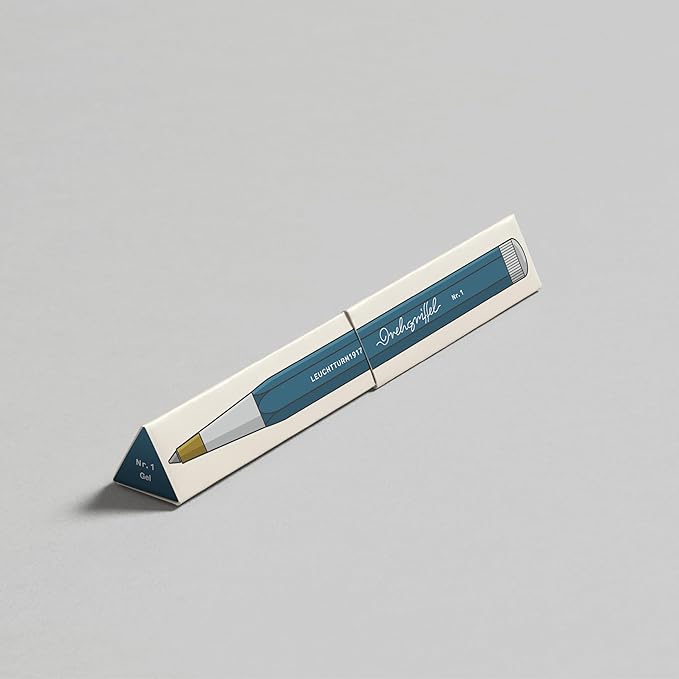 LEUCHTTURM1917 - Drehgriffel Writing Pen (Stone Blue) - Gel Pen with Black Ink Included
