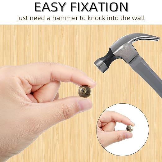 Push Pins Picture Hangers Double Headed Thumb Tacks Wall Hooks for Wall Hangings Picture Hangers Nails Small Photo Hanging Hook Pins for Home Office Photo Decor(Bronze,80 Pieces)