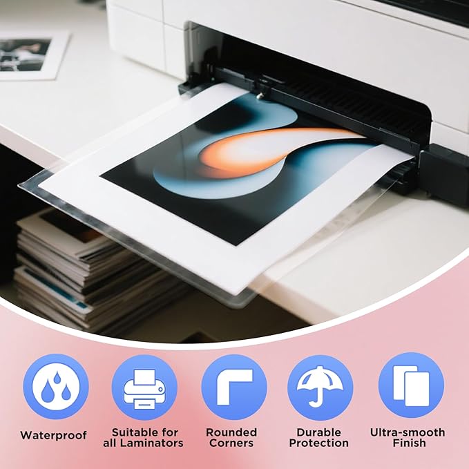 Matte Laminating Sheets 9 x 11.5 Inches, 3 Mil Thick, 50 Pack,Clear Anti-Glare 8.5 x 11 Matte Thermal Laminating Pouches for Letter Size (50)