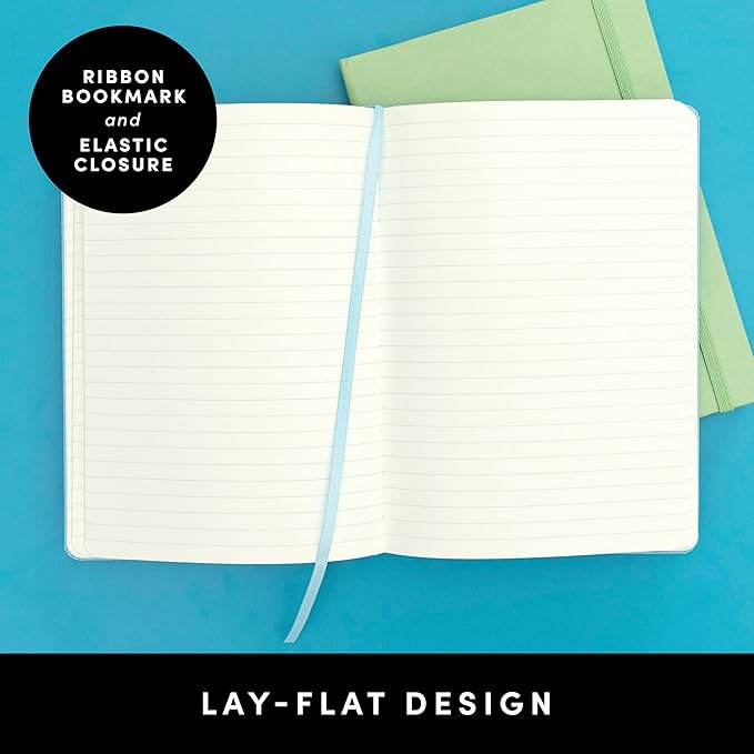 PAPERAGE Lined Journal Notebook, 10 Pack, (Pastel Rainbow), 160 Pages, Medium 5.6 in x 8 in - 100 GSM Thick Paper – Hardcover Journaling Notebook for Work, School & Note Taking