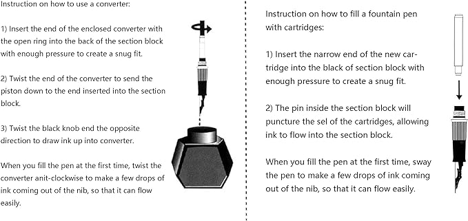 Asvine Hongdian Forest Fountain Pen Bent Nib Rainbow Color with Converter and Metal Pen Box Set