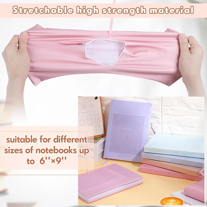 PerKoop 12 Pcs Jumbo Book Covers Stretchable Fabric School Book Protector Reusable Washable Cover Protector for Most Hardcover Textbooks(Pastel Colors,6 x 9 Inch)