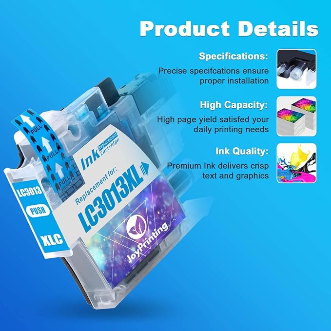LC3013 Ink Cartridges BK/C/M/Y Compatible for Brother LC3013XL LC3013 XL LC3011 LC-3011 Work for Brother MFC-J491DW MFC-J497DW MFC-J690DW MFC-J895DW (Black Cyan Magenta Yellow, 8-Pack)