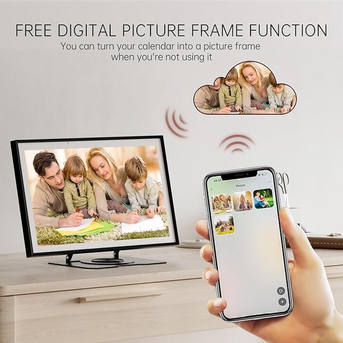 Pronext Calendar, 15.6 inch Digital Calendar & Chore Chart, Rechargeable Full HD Touchscreen Display, Portable Smart Family Organizer, Event Planner, Perfect for Family Schedules - Wall Mount Included, No Subscription