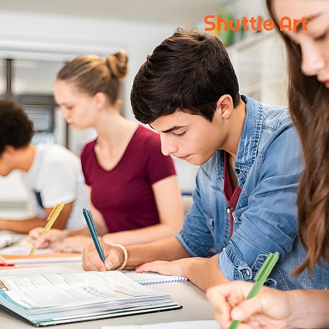 Shuttle Art Colored Retractable Gel Pens, 22 Unique Vintage Ink Colors, 11 Light and 11 Dark Vintage, Cute Pens 0.7mm Point Quick Drying for Writing Drawing Journaling Note Taking School Office Home