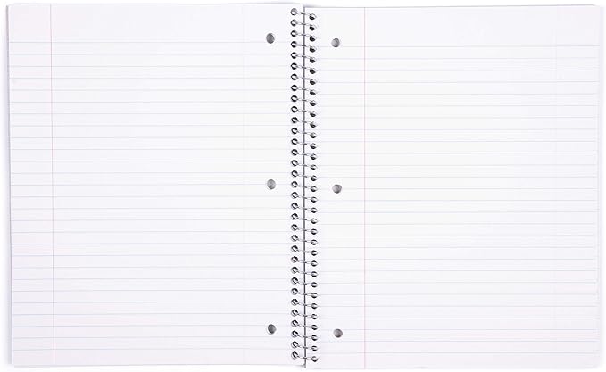 Mintra Office Durable Spiral Notebooks, 1 Subject, (Teal, Purple, White, Wide Ruled 3 Pack), 100 Sheets, Poly Pocket, Moisture Resistant Cover, Strong Chipboard back, For School, Office, Business