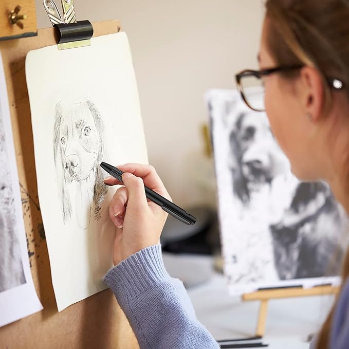 Eersida Retractable Eraser and Refill Mechanical 3.8 mm Pen Style Art Erasers for Artists Drawing Painting, Students Teacher Adult Office School Home(2 Packs)