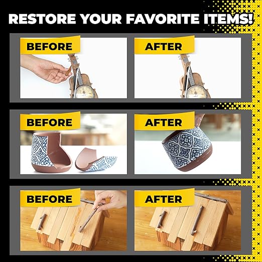 Super Glue Gel 12x3g CA Glue, Clear Cyanoacrylate Adhesive Single Use for Shoe Sole Repair Ceramic Plastic Model Metal Wood Aquarium Leather Pottery Glass, Food Safe Strong and Instant Bonding