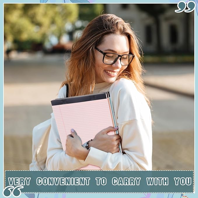 Fuutreo 8 Pcs 8.5'' x 11'' Colored Legal Pad Writing Pads Narrow Ruled 50 Sheets Per Notepad Perforated Writing Notepad Office Supplies for College Office Business (Vintage Color)