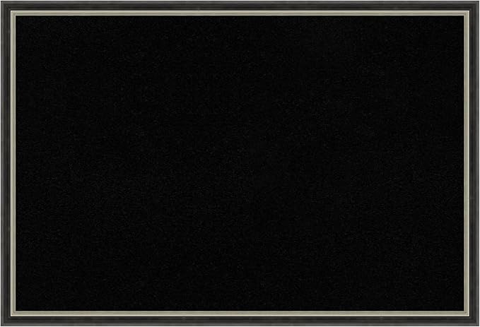 Amanti Art Black Cork Board for Wall, 17x25 Vision Board with Black Wood Frame, Medium Corkboard Office Decor for Home Organization, Modern Corkboard Pinboard to Display Items for Home Organization