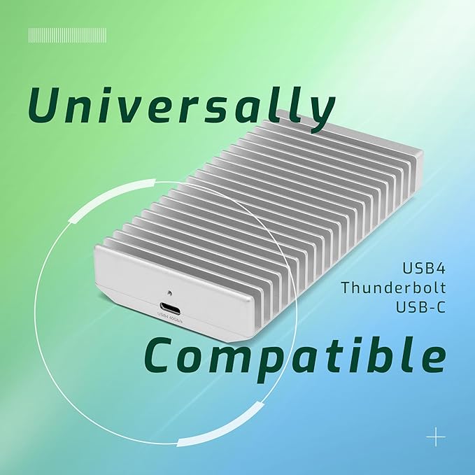 OWC 2TB Express 1M2 40Gb/s Portable NVMe SSD USB4 (Thunderbolt Compatible/USB-C) Ultra Fast External SSD Drive with Aluminum Heat Sink Enclosure