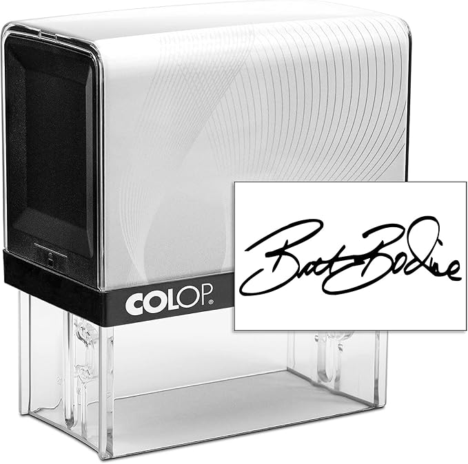 COLOP XXL Size Self Inking Custom Signature Stamp - Choose from 15 Ink Colors