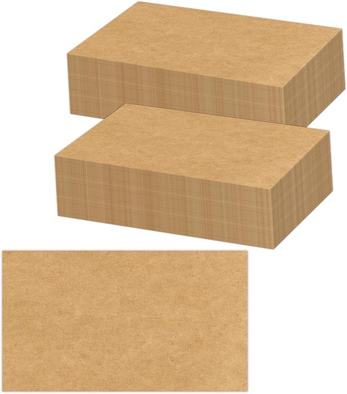 2x3.5 Blank Kraft Cardstock Paper Set of 200 - Small Plain Tan Cards for Printer, Create Business Cards, Thank You Packaging Insert, Gift Favor Tag, Paper Craft, DIY Card Making Stamp, Write, Draw
