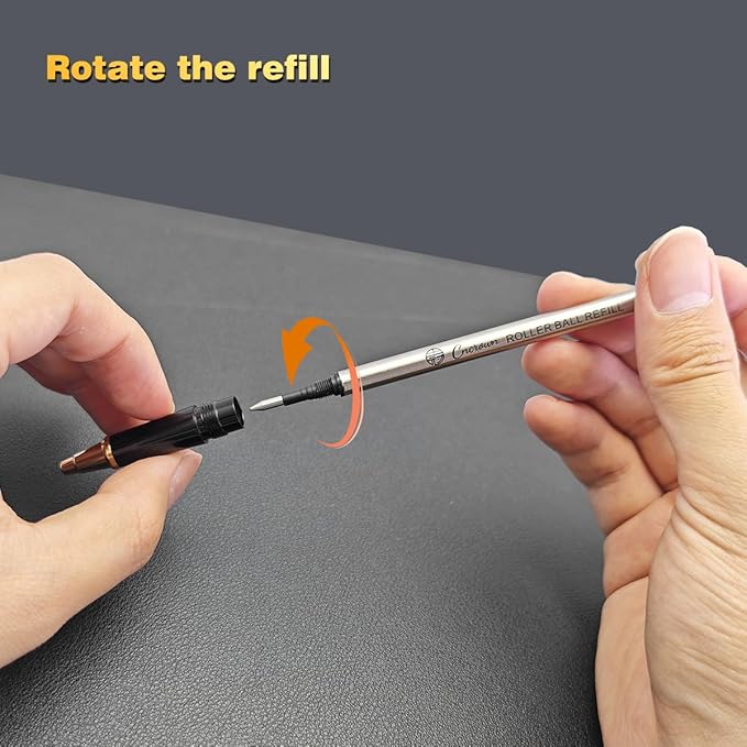 Luxury Ballpoint Pen, 24k Gold Trim, Best Rollerball Pen Gift Set for Men and Women, Perfect for Signature Executive Office, Beautiful Pen Gift Box, Writing and Drawing (Black)