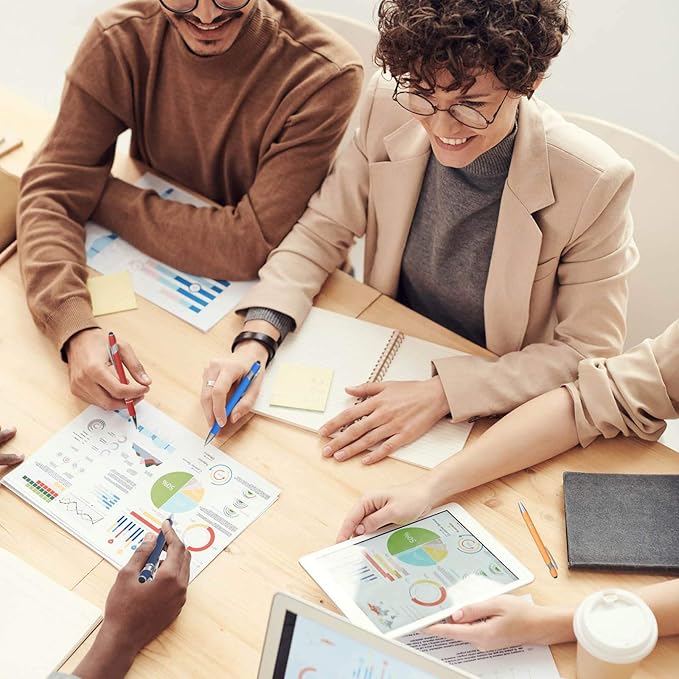 Tenare 12 Pieces 2 in 1 Stylus Metal Ballpoint Pen with Stylus Tip, 1.0 mm Black Ink Ballpoint Pen for Touch Screens(Mixed Color)