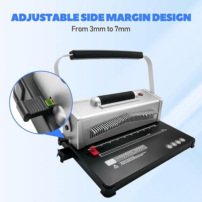 Coil Spiral Binding Machine,46 Holes Spiral Coil Binder with Electric Coil inserter,Manual Book Maker Punch Binder with 100pcs Plastic Coil and Plier