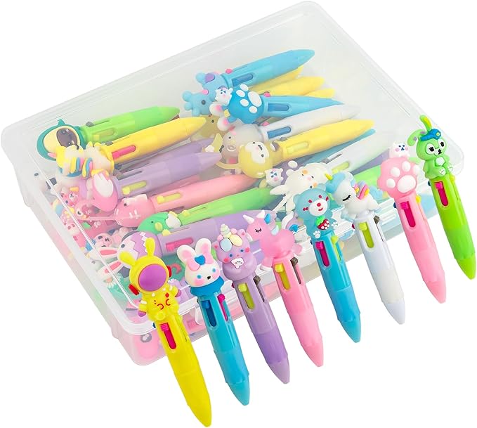 Multicolor Pen in One - Cute Pens for Kids - 42-Pack Multicolor Pens, Perfect for Birthdays and Children's Parties - Delightful Multi Color Pen Gifts