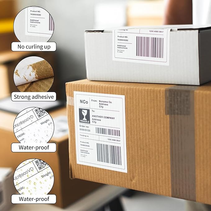 Coopaty Full Sheet Address Labels for Laser/Inkjet Printers, White, 8.5" x 11" Shipping Label, 1000 Labels
