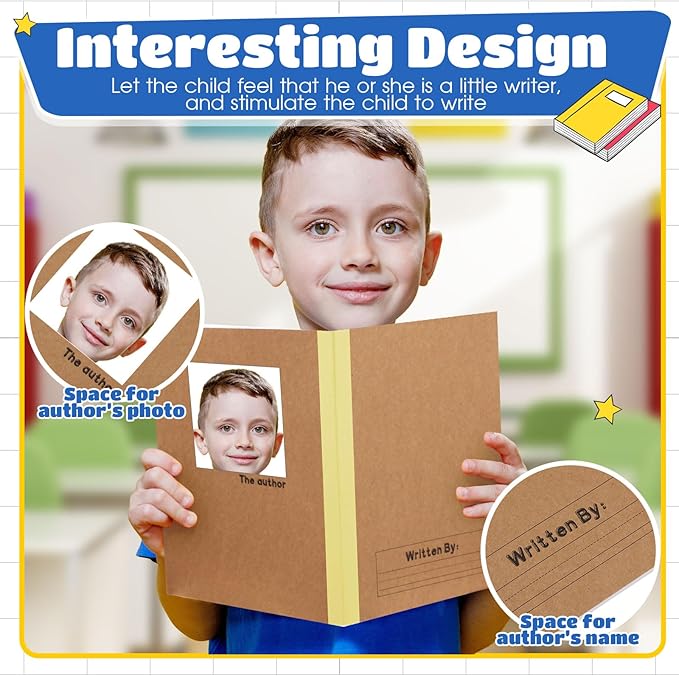 Henoyso 40 Pcs Primary Composition Notebook 9 3/4 x 7 1/2 Inch Kids Journal, Back to School Supplies, K-2 Primary Writing Notebook for Kids Student Draw and Write Story Journal (Macaron Color)