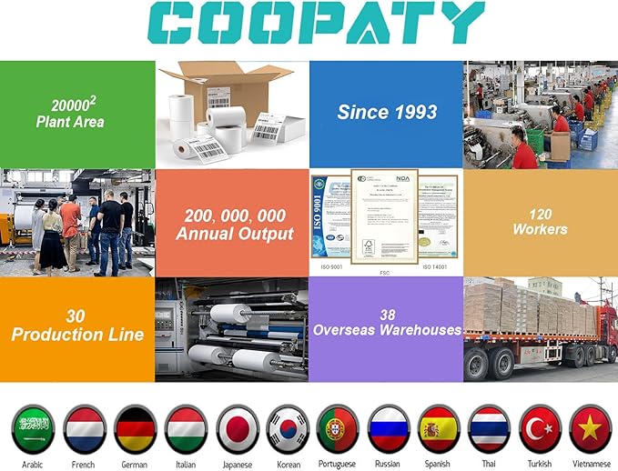 Coopaty 100 Sheets FBA Adderss Labels, 6 per Sheet 3-1/3" x 4" Label Stickers for Laser & Inkjet Printers, 6 Up Shipping Labels, 600 Printable White Sticker Paper