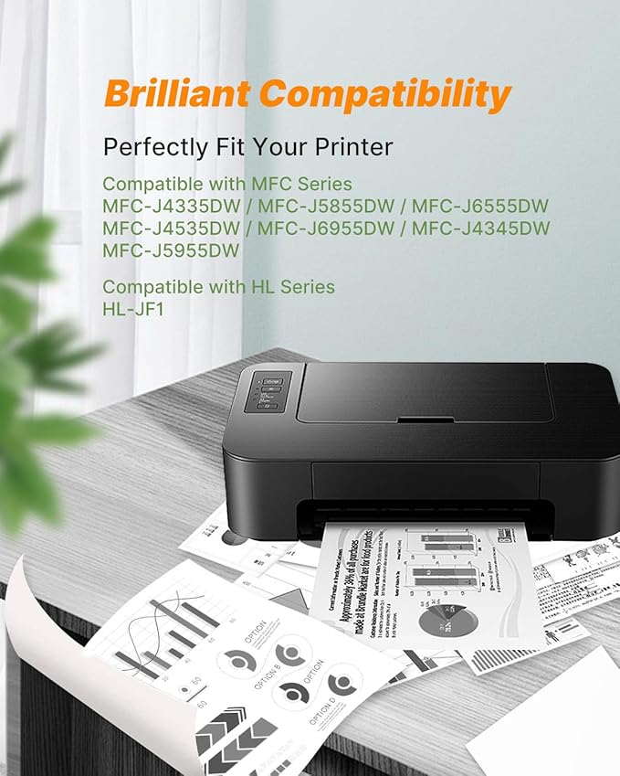 LC406 Ink Cartridges for Brother Printer Black Compatible for Brother LC406XL LC 406 XL 406 XL High Yield Ink Cartridges for Brother MFC-J4535DW MFC-J4335DW MFC-J5855DW MFC-J6555DW MFC-J6955DW, 2 Pack