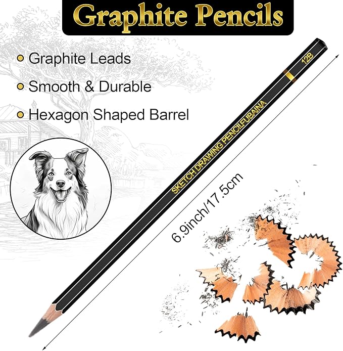 360 Pcs Drawing Sketching Pencil Set Professional (12b - 4h) Graphite Charcoal Gift Bulk for Artists Beginners, Pro Artists, Drawing Art, Sketching